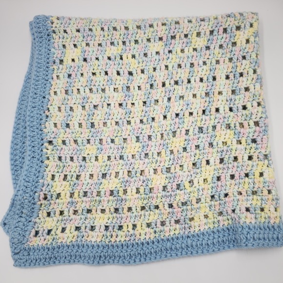 Handmade Other - Handmade Crochet Baby‎ Blanket with Multicolor Pastel Design